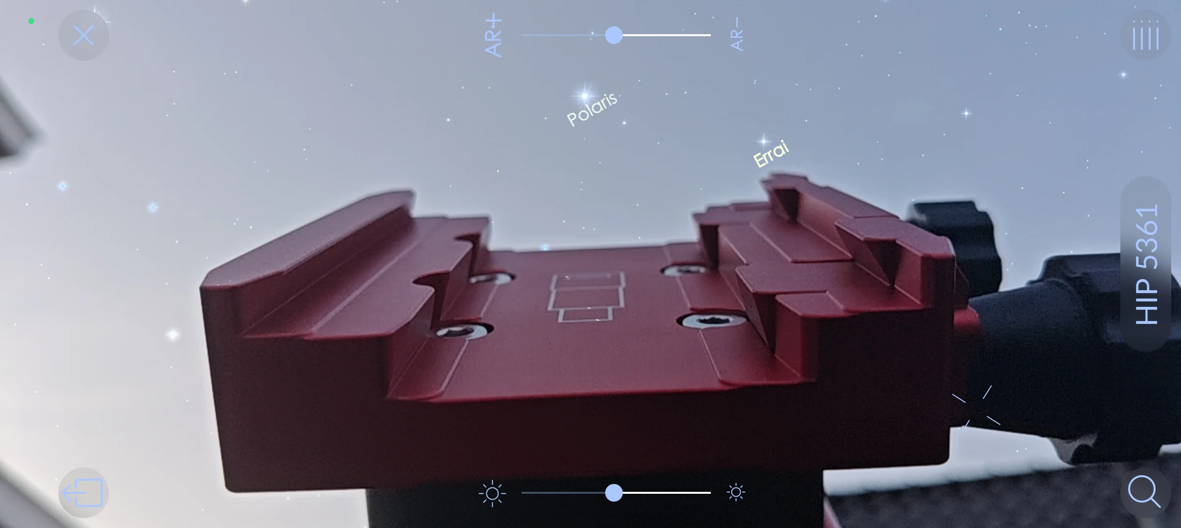 Seeing the north star Polaris from the base of the mount